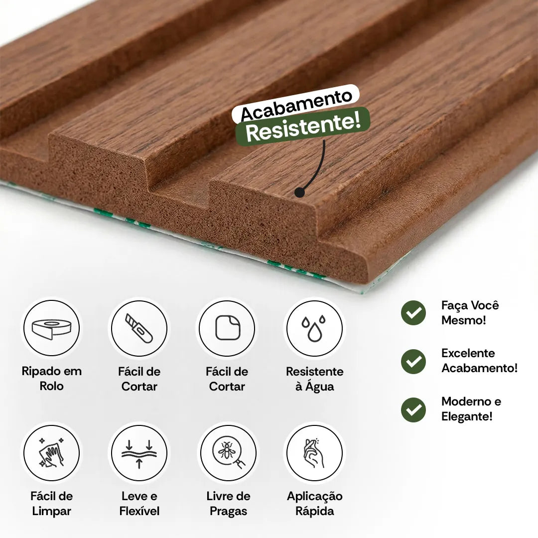 Kit Rolos de Paineis Ripados Autocolantes