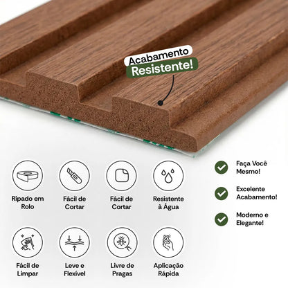 Kit Rolos de Paineis Ripados Autocolantes